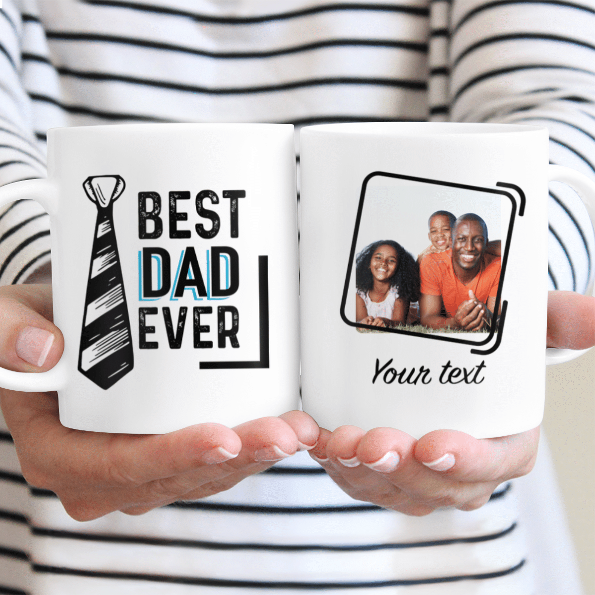 Best Dad Ever Custom Name And Photo Mug Personalized Gift