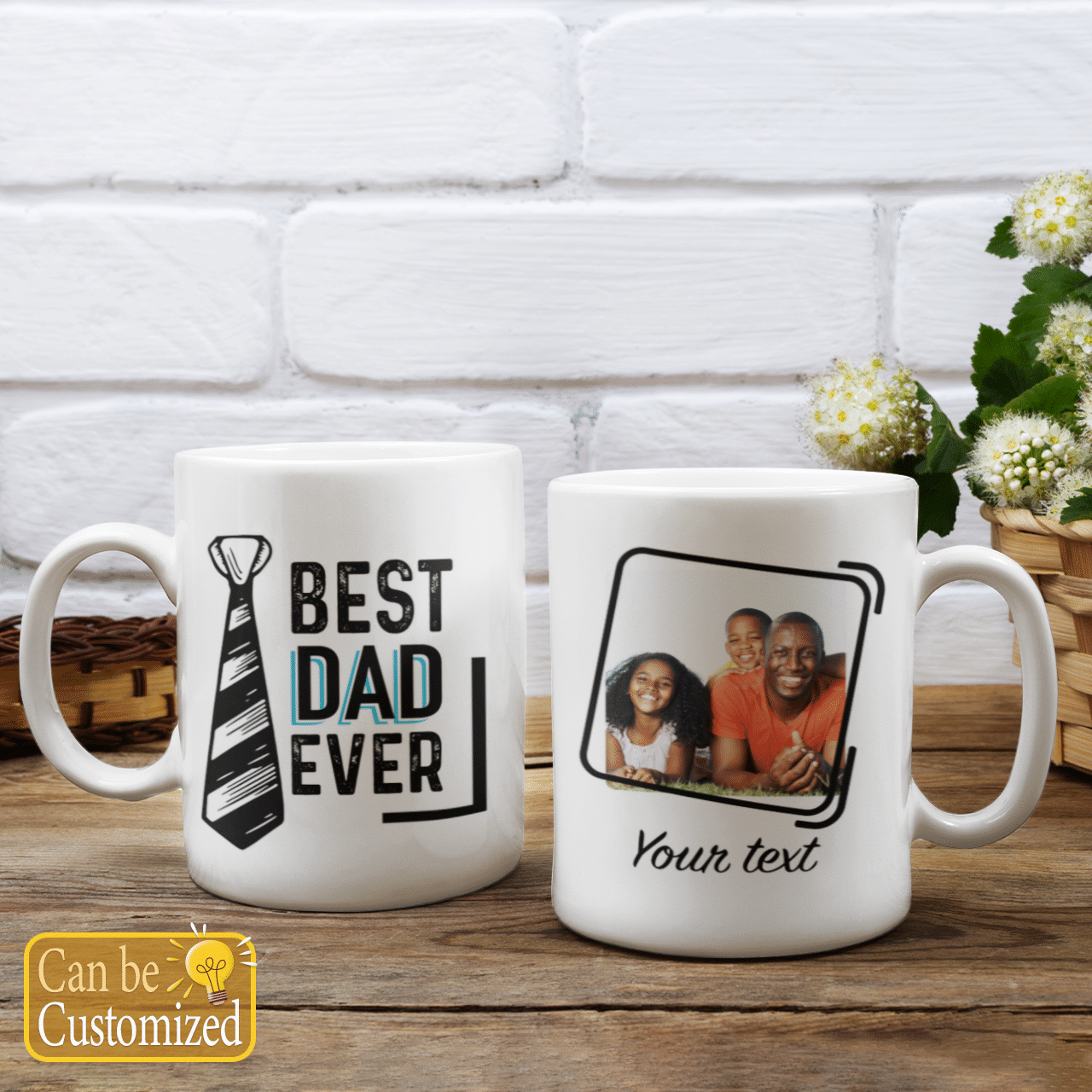 Best Dad Ever Custom Name And Photo Mug Personalized Gift