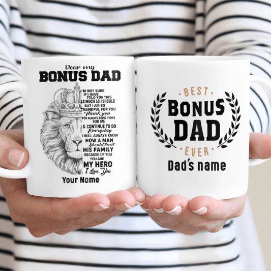 Gifts For Bonus Dad Best Bonus Dad Ever Custom Name Mug Meaningful Quotes Gifts