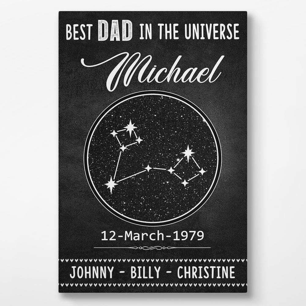 Personalized Star Maps Horoscope Wall Art Birthday Gifts For Best Dad In The Universe