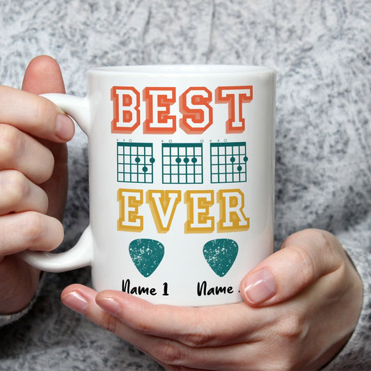 Personalized Gifts Best Dad Ever Guitar Chords Mug 2 Names