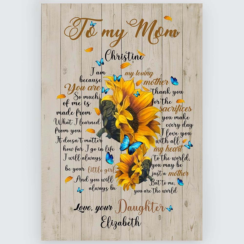 Gifts for Mom from Daughter Meaningful Quote Wall Art Personalized Gifts