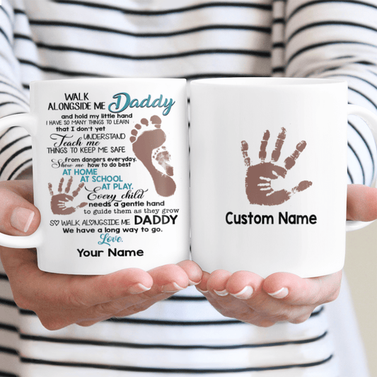 Gifts For Dad Walk Alongside Me Daddy Hand In Hand Custom Name Gifts Idea