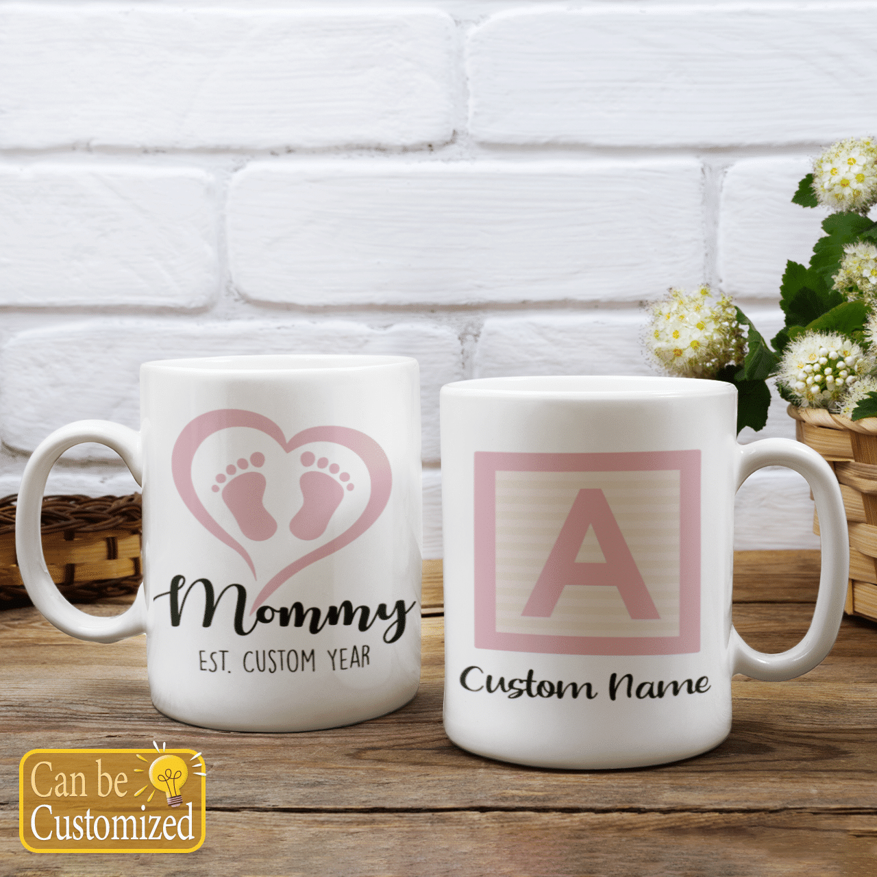 Mommy Of New Born Baby Girl Custom Name And Date Mug
