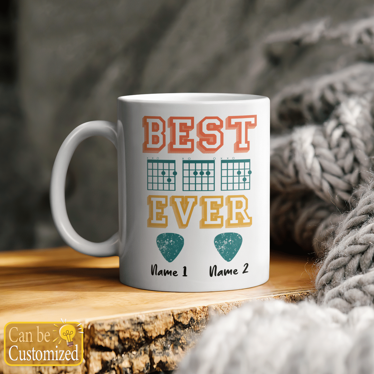 Personalized Gifts Best Dad Ever Guitar Chords Mug 2 Names