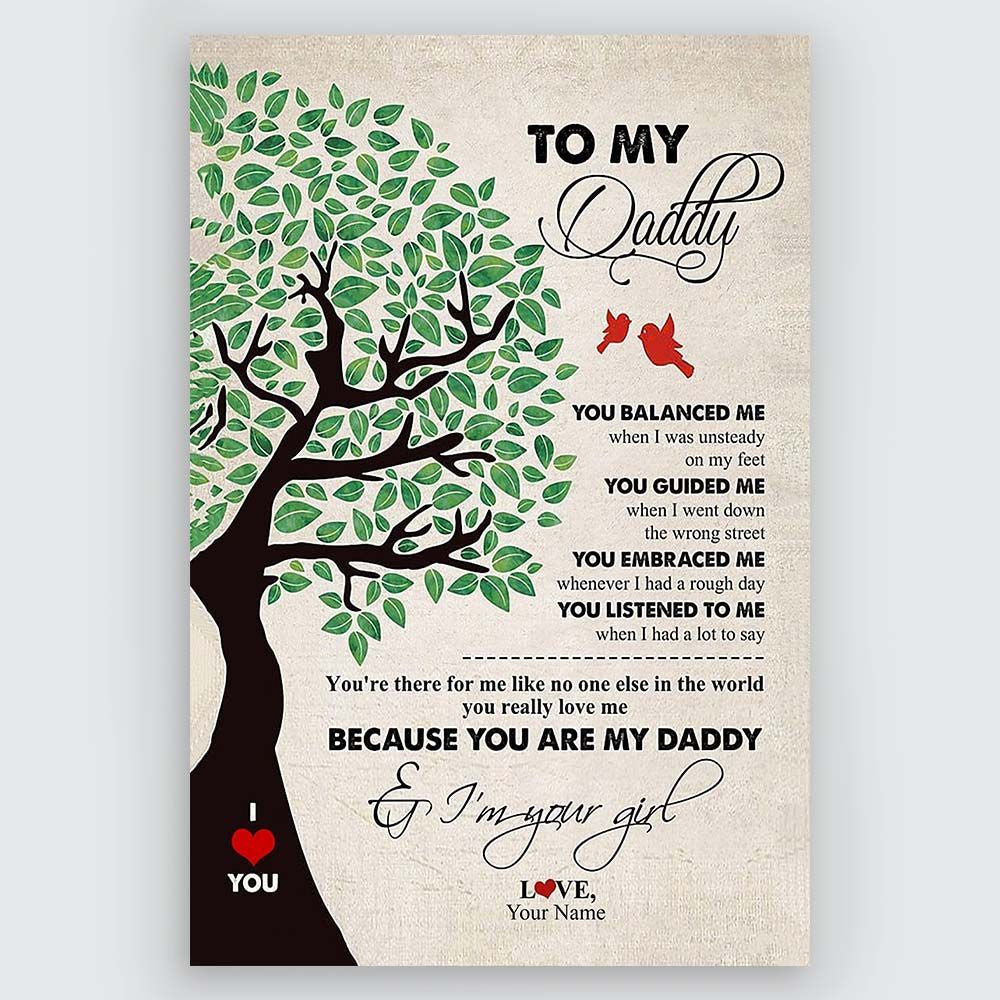 Personalized Canvas Gifts for Dad from Daughter Custom Name Gifts For Dad