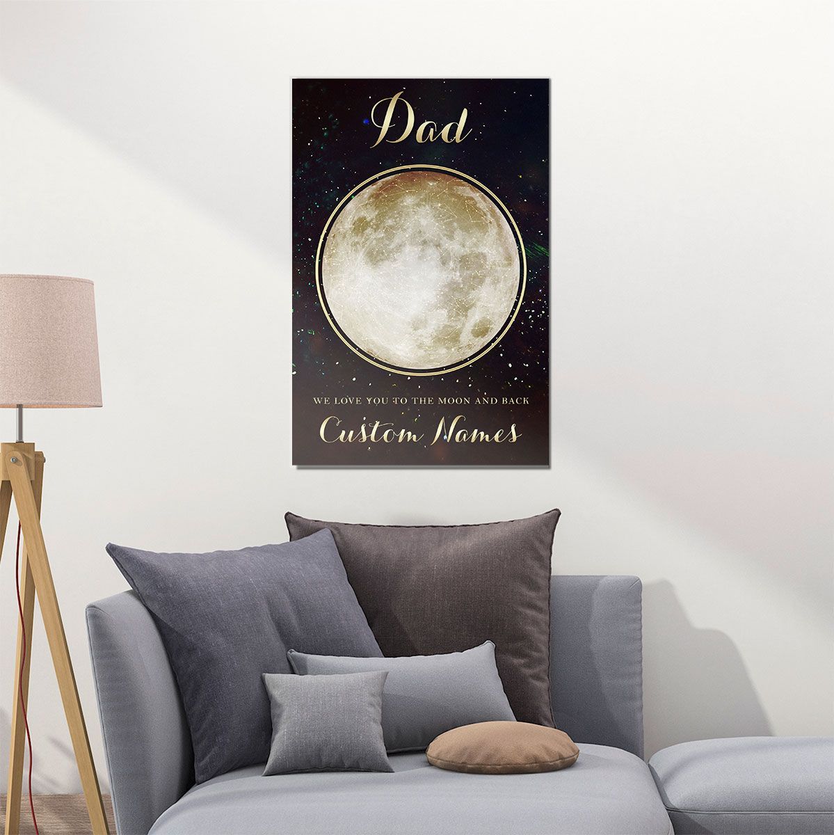 Gifts Dad We Love You To The Moon And Back Personalized Wall Art