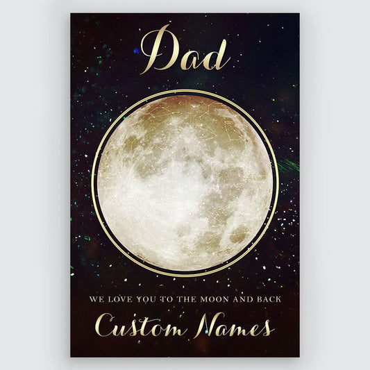 Gifts Dad We Love You To The Moon And Back Personalized Wall Art