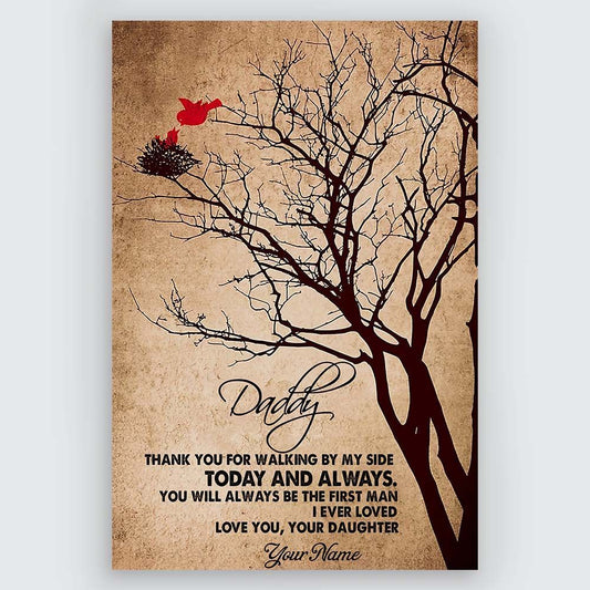 Personalized Gifts for Dad from Daughter Daddy Thank You For Walking By My Side