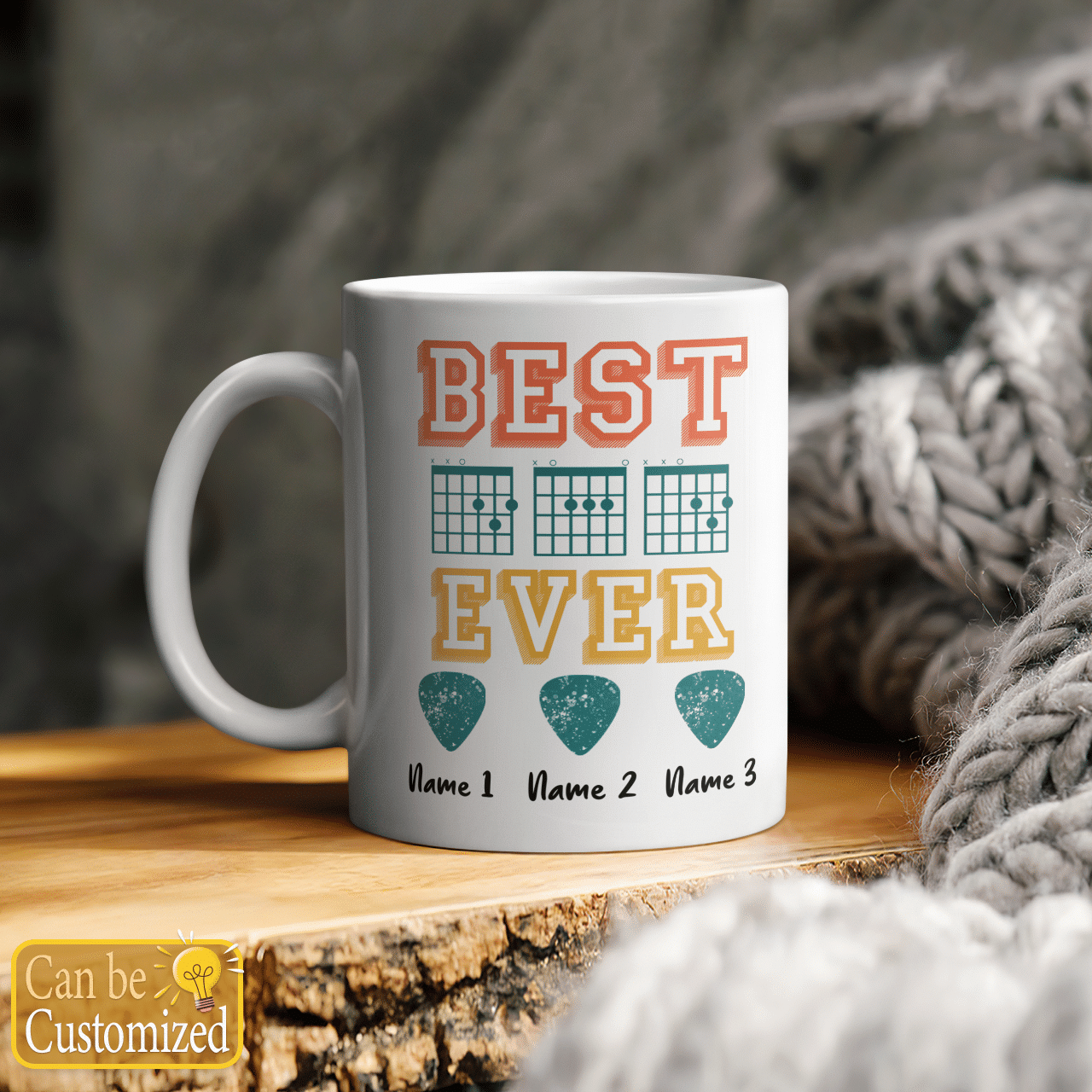 Personalized Gifts Best Dad Ever Guitar Chords Mug 3 Names