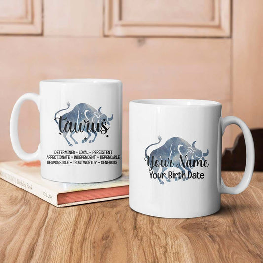 Birthday Gifts Personalized Horoscope Taurus Mug Custom Name Zodiac