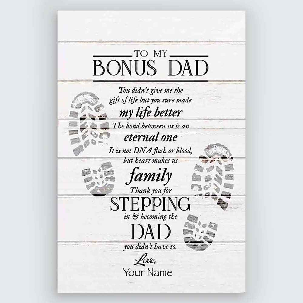 To My Bonus Dad Poster Gifts For Bonus Dad Meaningful Quotes
