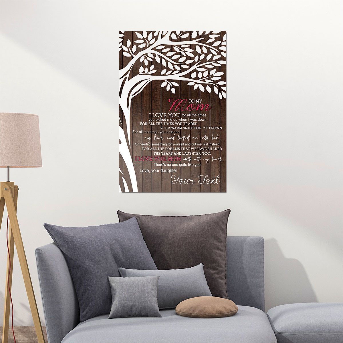 To My Mom Custom Name Poster Wall Art Personalized Gift