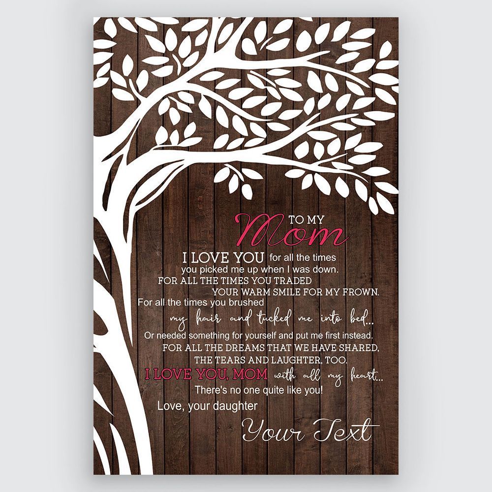 To My Mom Custom Name Poster Wall Art Personalized Gift