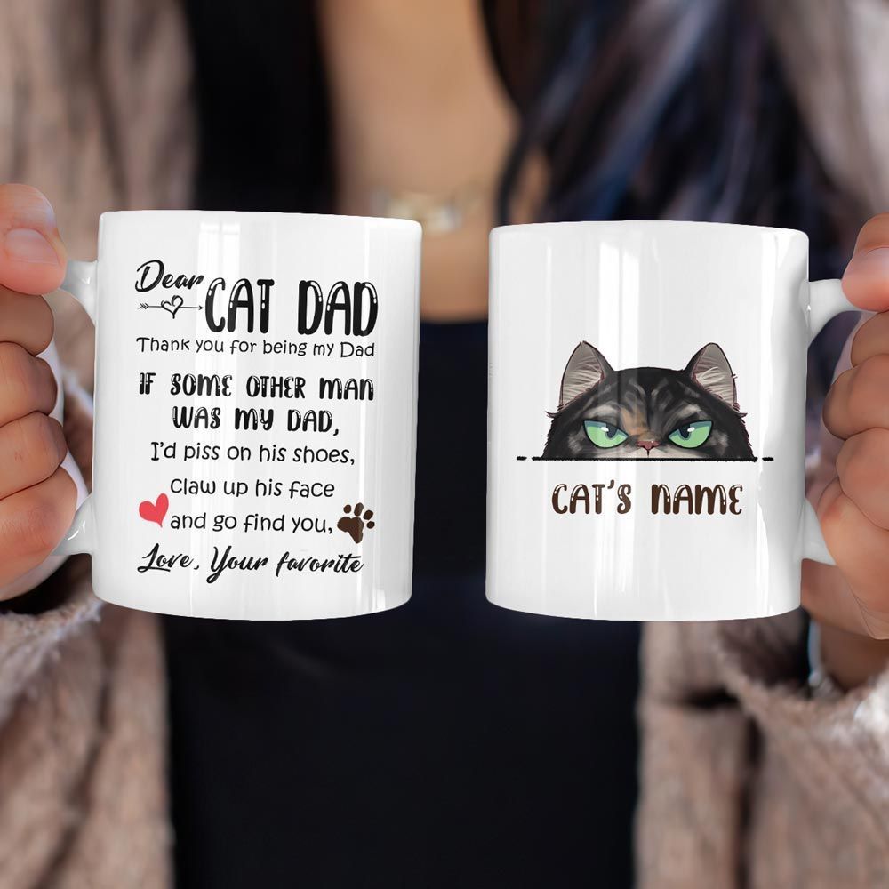 Cat Dad Gifts Funny Quote Custom Mug for Cat Dad