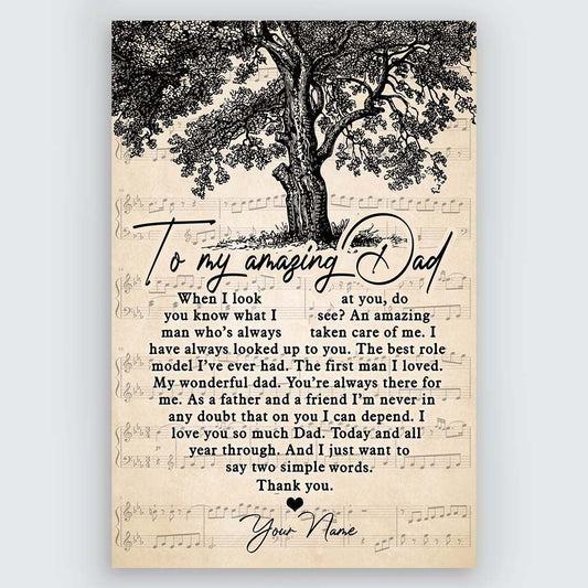 Personalized Poster Dad Gifts To My Amazing Dad Vintage Meaningful Quotes