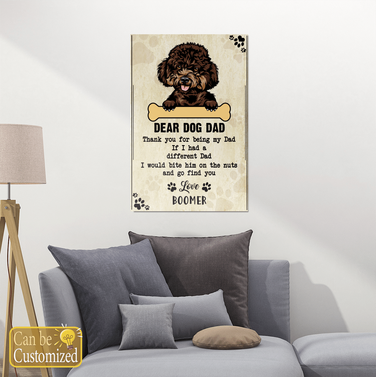 Gifts for Dog Dad Funny Custom Poster Wall Art Gift Idea