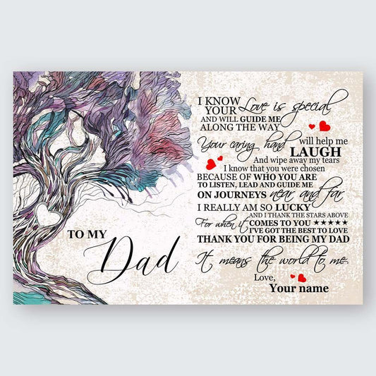 To My Dad I Know Your Love Is Special Personalized Poster Gifts For Dad