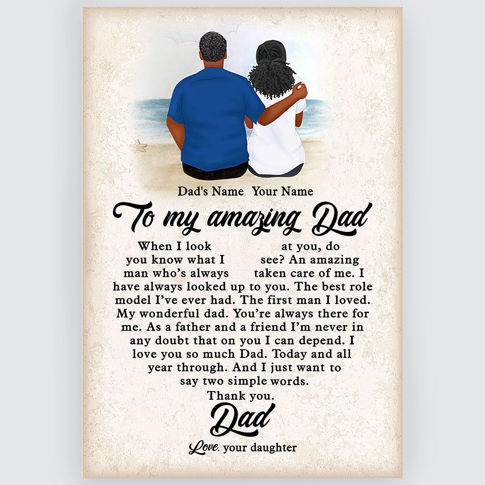 Personalized Poster To My Amazing Dad Meaningful Quotes Gifts From Daughter