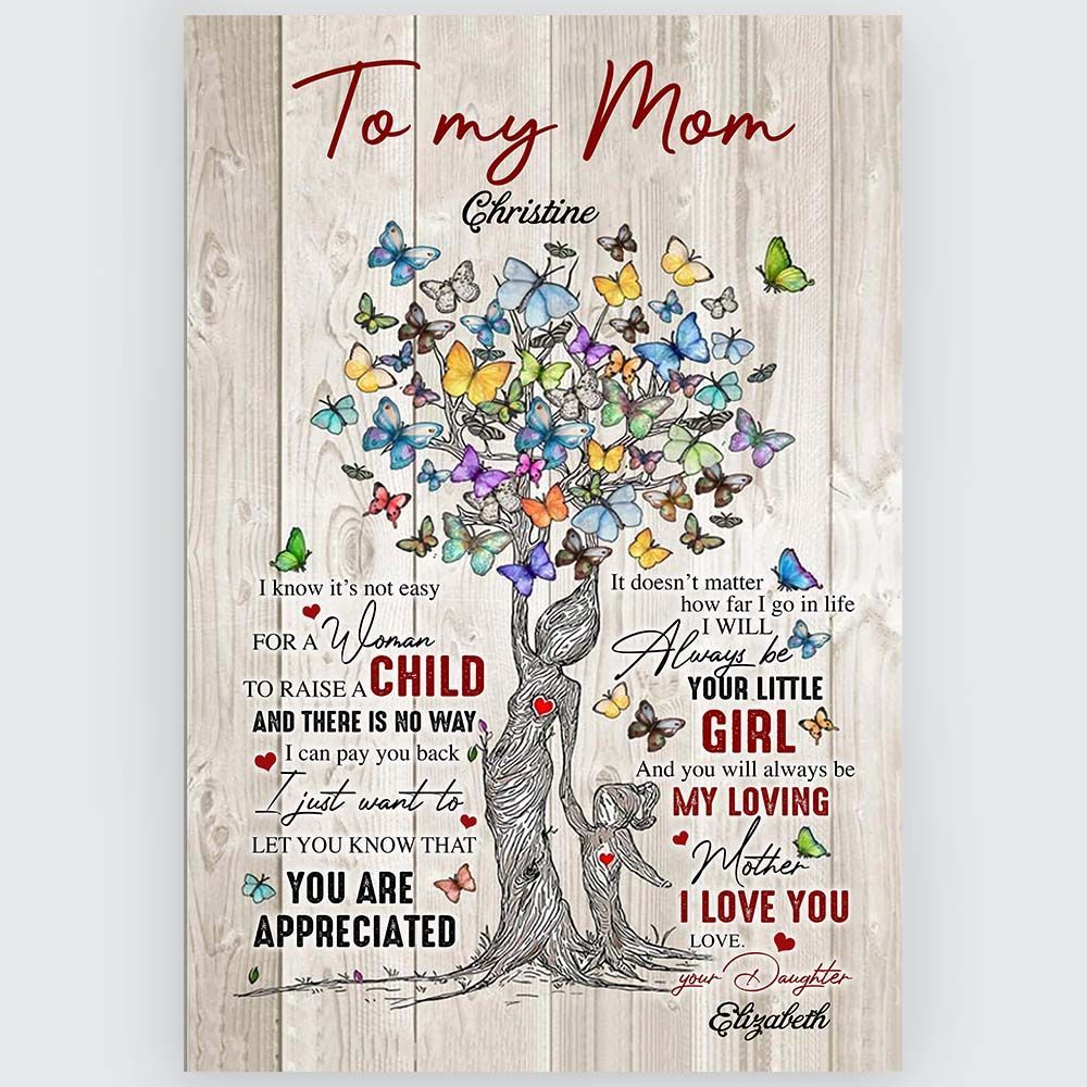 Personalized Wall Art To My Mom Custom Name Tree Art Gifts From Daughter