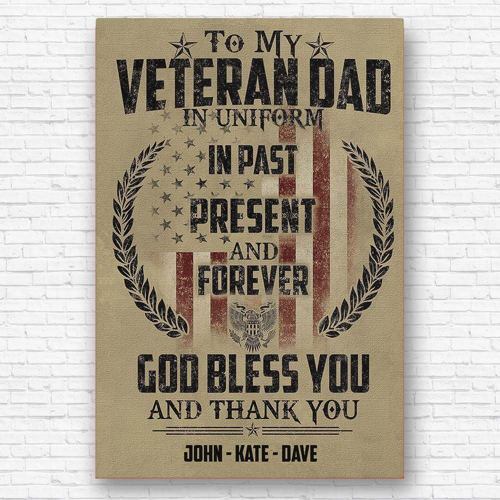 4th of July Veteran Gifts for Dad To My Veteran Dad Poster Wall Art