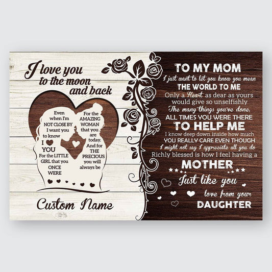 Personalized Poster To My Mom Love You To The Moon And Back