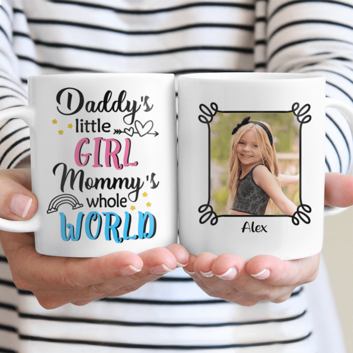 Personalized Mug Gifts For Daughter Daddy's Little Girl Mommy's Whole World