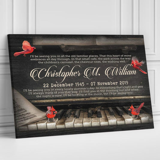 Personalized Canvas Cardinal Heaven Quotes Memorial Gifts Custom Name And Date