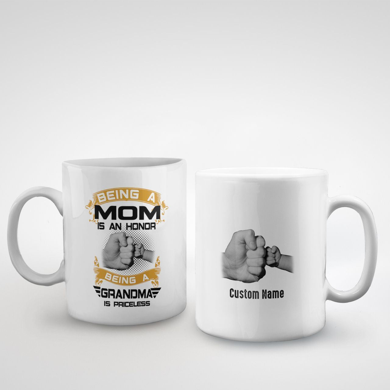 Being A Mom Is An Honor Being A Grandma Is Priceless Custom Name Mug