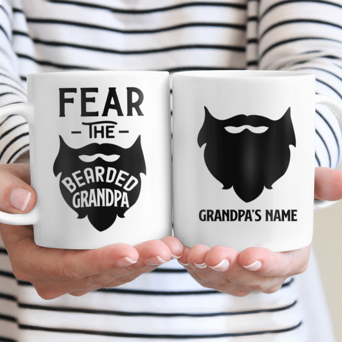 Personalized Gift For Grandpa Fear The Bearded Grandpa Mug