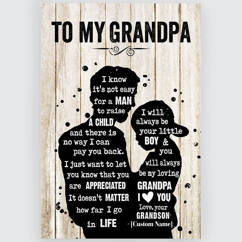 Gifts For Grandpa From Grandson Meaningful Quotes Wall Art
