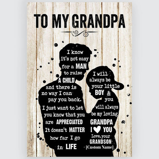 Gifts For Grandpa From Grandson Meaningful Quotes Wall Art