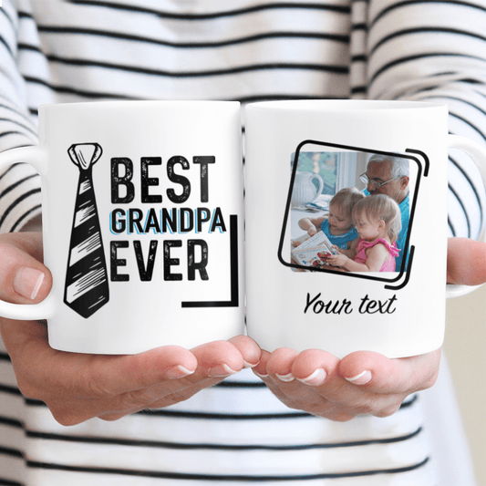 Best Grandpa Ever Custom Name And Photo Mug Personalized Gift