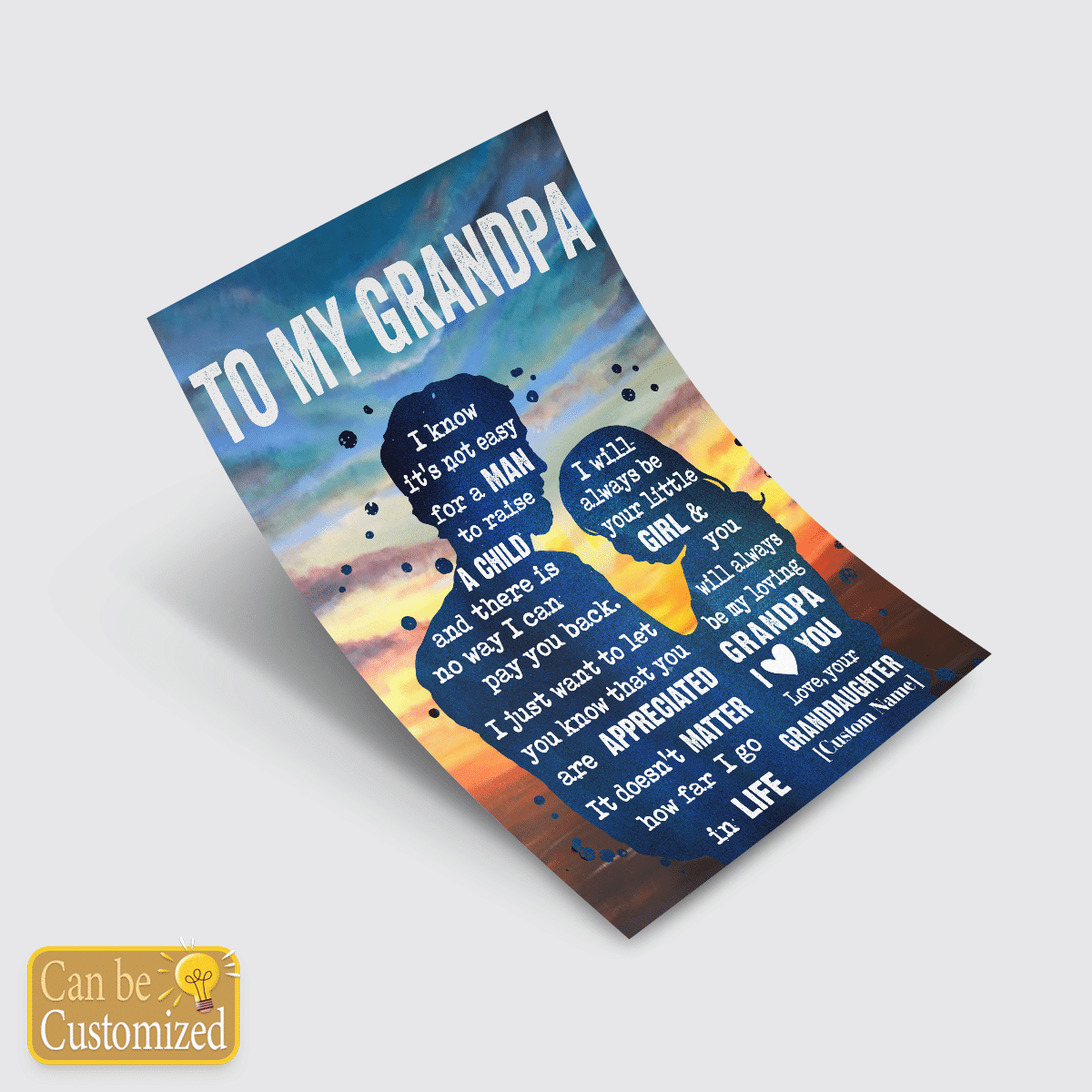 Gifts For Grandpa From Granddaughter Meaningful Quotes Wall Art