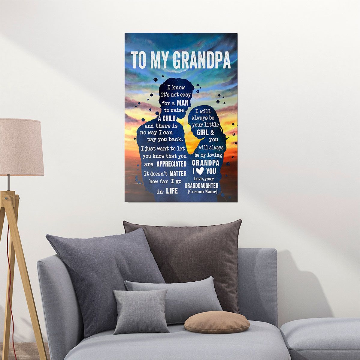 Gifts For Grandpa From Granddaughter Meaningful Quotes Wall Art