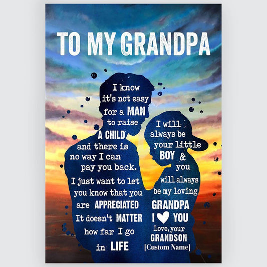 Gifts For Grandpa From Grandson Meaningful Quotes Wall Art