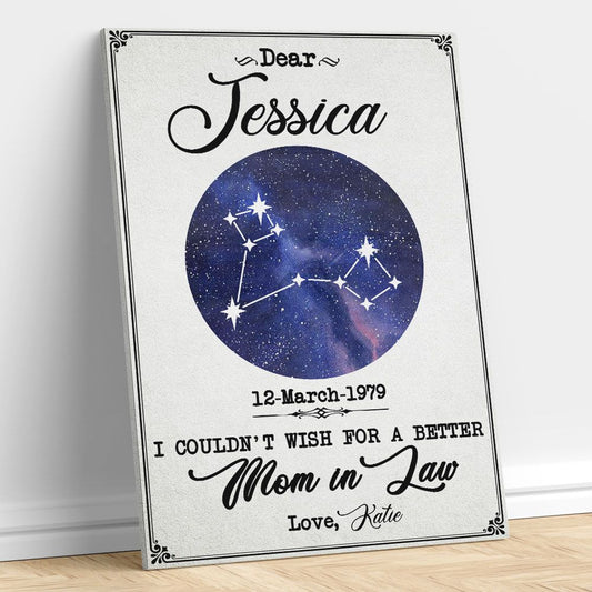Personalized Horoscope Wall Art Custom Star Map Birthday Gifts For Mother In Law
