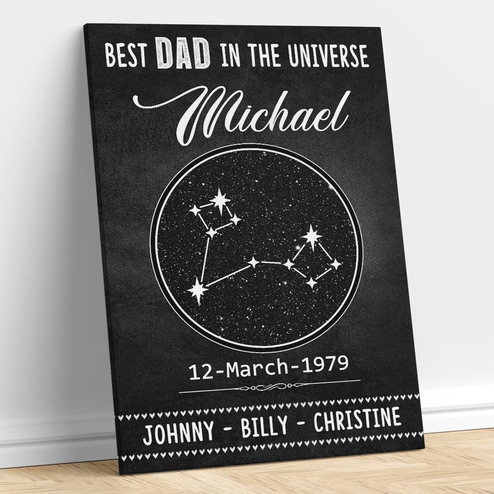 Personalized Star Maps Horoscope Wall Art Birthday Gifts For Best Dad In The Universe