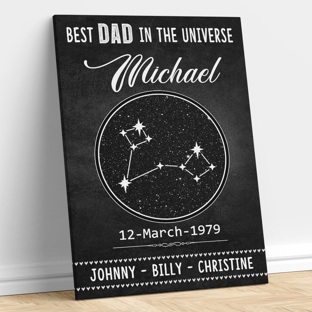 Personalized Star Maps Horoscope Wall Art Birthday Gifts For Best Dad In The Universe