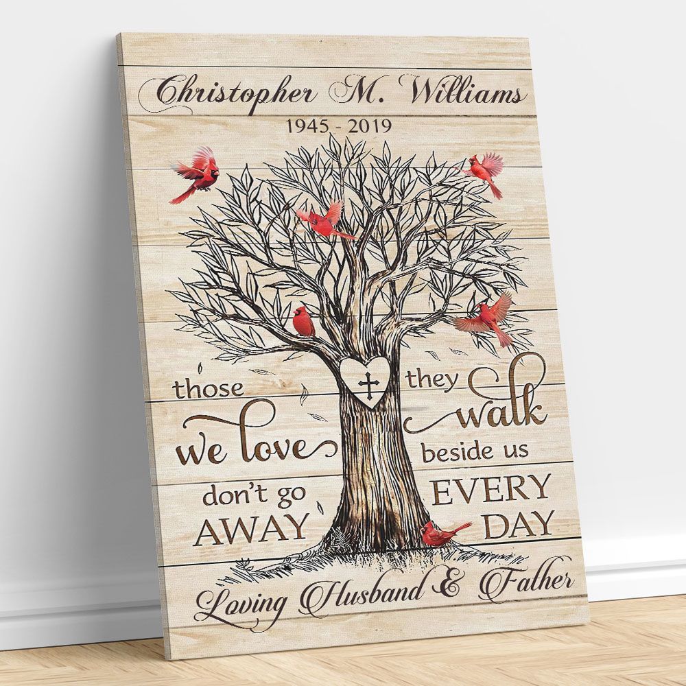 Memorial Gifts Sympathy Gifts | Cardinal Meaningful Quote Wall Art | Personalized In Loving Memory