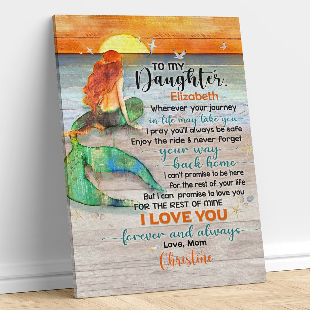 Personalized Wall Art To My Daughter Mermaid I Love You Forever And Always