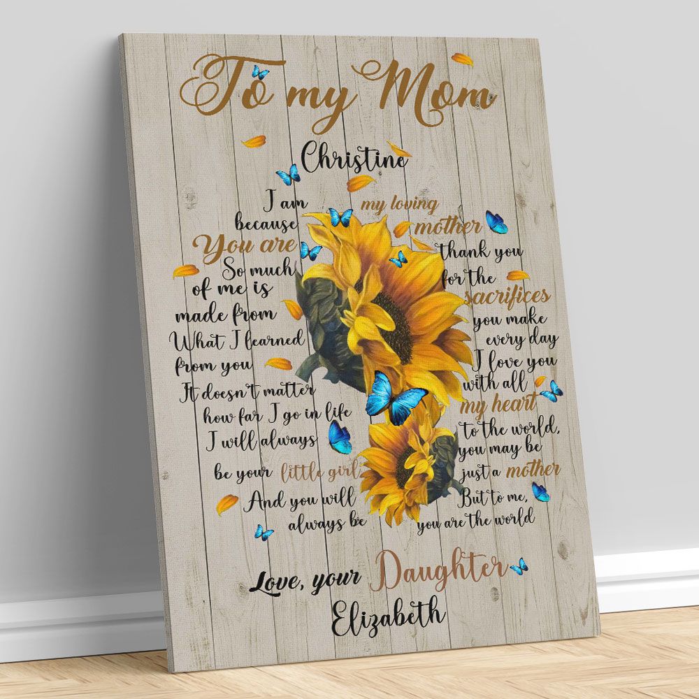 Gifts for Mom from Daughter Meaningful Quote Wall Art Personalized Gifts