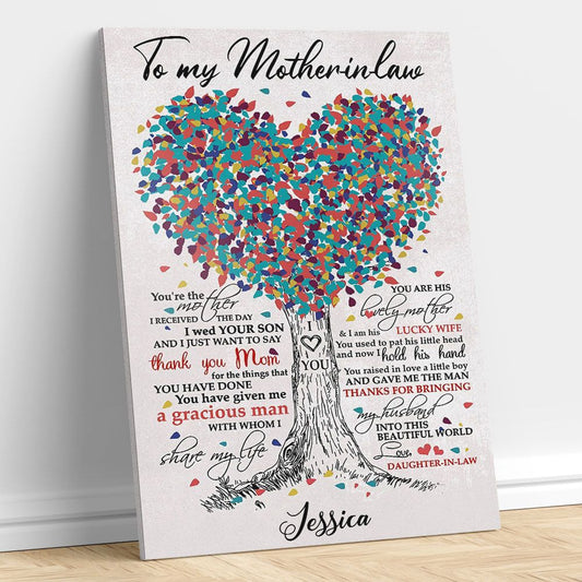 Personalized Wall Art Gifts for Mother In Law Tree Of Love