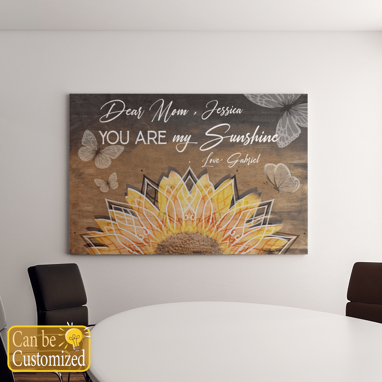 Personalized Sunflower Wall Art Dear Mom You Are My Sunshine Custom Mom's Name