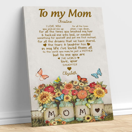 Personalized Floral Wall Art To My Mom Gifts From Daughter For Any Special Events