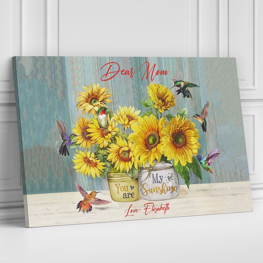 Personalized Sunflower Wall Art You Are My Sunshine Custom Name Gifts Idea