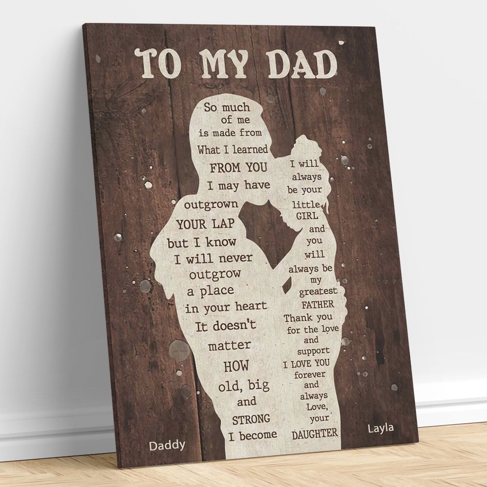 Gifts for Dad from Daughter Personalized Canvas Wall Art
