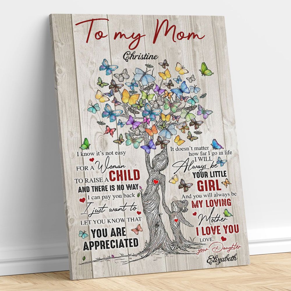 Personalized Wall Art To My Mom Custom Name Tree Art Gifts From Daughter