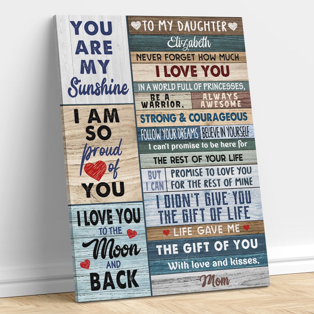 Gifts for Daughter Personalized Canvas Wall Art With Meaningful Quotes