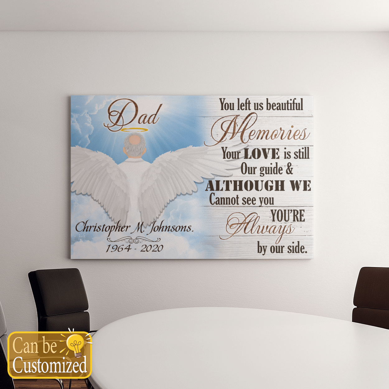 Personalized Wall Art Angel Dad You Left Us Beautiful Memories In Loving Memory